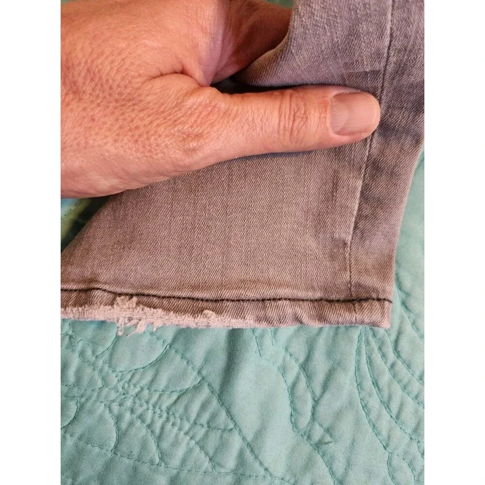 J.Crew Jeans Womens 28  Toothpick Gray Tapered Stretch Mid‎ Rise Distressed Hem